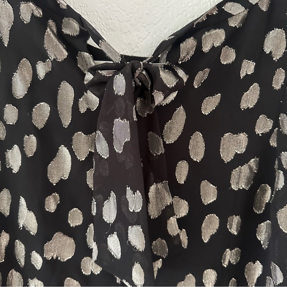 NEW NWT Talbots Black and Silver Long Sleeve Blouse - Picture 6 of 6